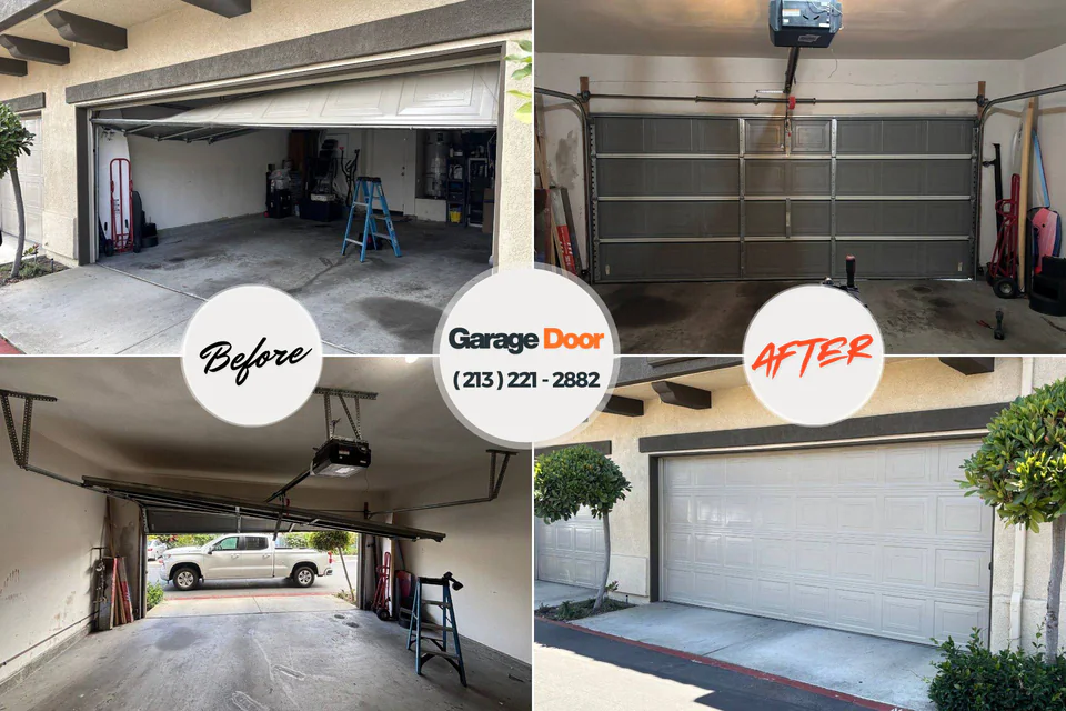 Before and after: garage door repair Tampa, FL